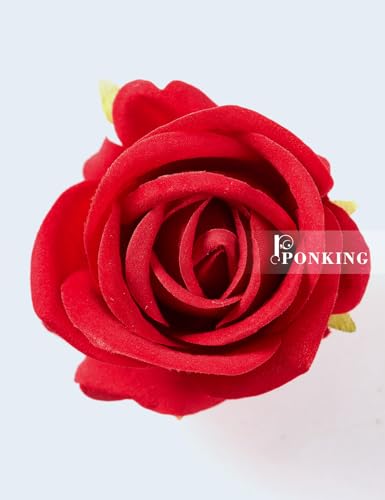PONKING 2.7"(7cm) Rose Artificial Flower 20pcs Realistic Faux Silk Roses Fake Flowers Bouquets Arrangements Decor for Wedding Mother's Day, Home Table Christmas Valentine Decorations, Red Flower - color: D 20pcs Red Rose