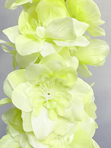 YalzoneMet 3Pcs Light Green Delphinium Artificial Flower Long Stem for Tall Vase 31.5'' Real Touch Fake Larkspur Latex Big Delphinium for Home Decor Floor Vase Flora Table Centerpiece - color: Light Green