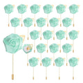 uxcell 24pcs Light Green Rose Boutonnieres Flower Buttonholes Pocket Boutonnieres Pins for Wedding Ceremony Anniversary Prom Formal Dinner Party - color: Light Green