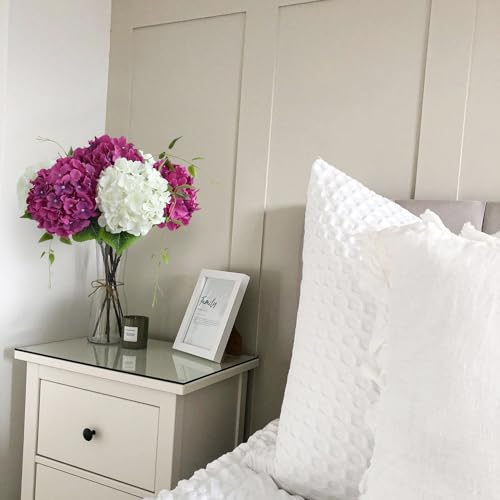 JINWOE Boho Silk Hydrangea Artificial Flowers, 5Pcs Cream 20Inch Large Lifelike Flowers,Artificial Hydrangeas for Indoor Bouquet Table Centerpieces Home Outdoor Wedding - color: Cream