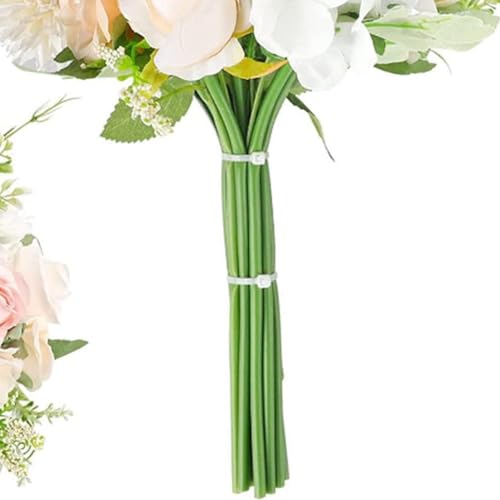 50 Pcs 30cm Flower Stem Covers Tubes Plastic Artificial Floral Stem Covers Green Floral Tube Rolls Floral Arrangement Stem Tubes for Wedding Bouquet Corsage