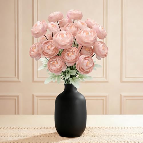 Artificial Silk Peony Fake Flowers,6PCS Artificial Faux Peonies Bulbs with 24 Silk Heads for Indoor Outdoor DIY Bouquets Wedding Centerpieces Home Decoration - color: Blush Pink