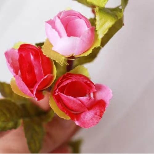 Fantasee Artificial Rose Vine Garland Lights 20 LED 45 Flowers USB Operated Flower Garland Fairy Lights for Wedding Valentine's Day Home Garden Arch Party Birthday Decor (Deep Pink, 6FT) - color: Deep Pink