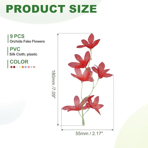 PATIKIL Orchids Fake Flowers, 9 Pcs Artificial Flower Arrangement Hairpin Headdress Wreath for Floating Candles Vase Home Wedding Centerpiece Decorations, Multicolor