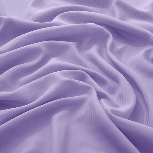 VACVELT Wedding Arch Draping Fabric, Lilac Chiffon, 2 Panels Sheer Drapes, 30 Inch x 20ft Chiffon Backdrop Curtain, Outdoor Sheer Drapery for Ceremony Party Ceiling - color: Lilac, size: 2 Panels