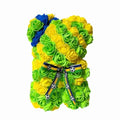 Brazil LED Artificial Rose Flower Bear, Valentine's Mother's Day, Christmas, Birthday,Thanksgiving Party Anniversary Girl Friend Wife Light Strips and Greeting Cards(BR) - color: Br
