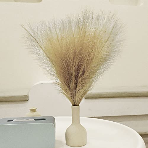 6 PCS Faux Pampas Grass Arrangement - 18"/45cm Artificial Fluffy Pompous Grass Stems for Boho Chic Home and Wedding Decor (Coffee) - color: A8- Coffee