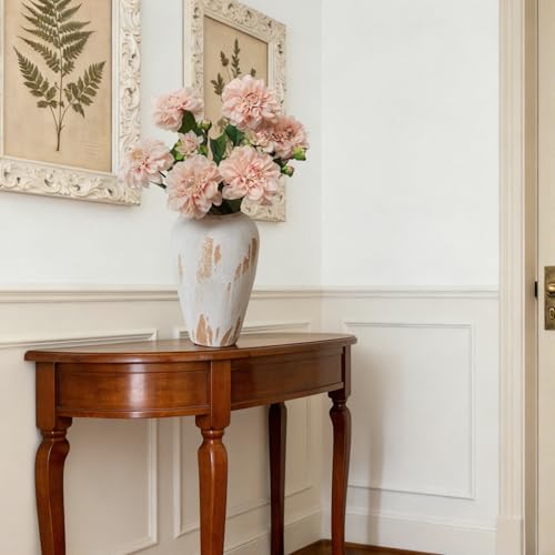 KBREE Dahlia Artificial Flowers, 3 Pcs Real Touch Blush Pink Flowers, 24.3” Long Stem Faux Dahlias in Natural Tones, Large Bloom Stems for Wedding Bouquet DIY, Table Centerpiece & Home Office Decor - color: Blush Pink