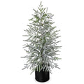 3FT Snow Flocked Artificial Norfolk Pine Tree in Pot, Real Touch Artificial Topiary Tree Small Faux Tabletop Christmas Tree for Front Porch Kitchen Home Indoor Outdoor Decor - style: 3ft Snow-Flocked