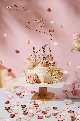 Serwalin 300Pcs Silk Rose Petals Artificial Flower Petals for Weddings Fake Rose Brown Petals Proposal for Wedding Basket Aisle Runner Bridal Shower (4 Color Mixes) - color: A Wonderful Brown, size: 300pcs
