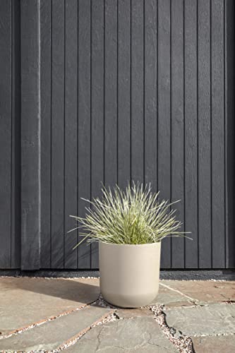 Veradek Round Lima Plastic Planter Pots for Indoor/Outdoor Garden Use, Sand Color, 5 Year Warranty - color: Sand, size: 15 inches - 2 Pack