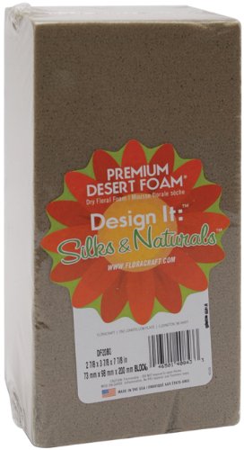 FloraCraft Floral Desert DryFōM Brick 2.8 Inch x 3.8 Inch x 7.8 Inch Brown