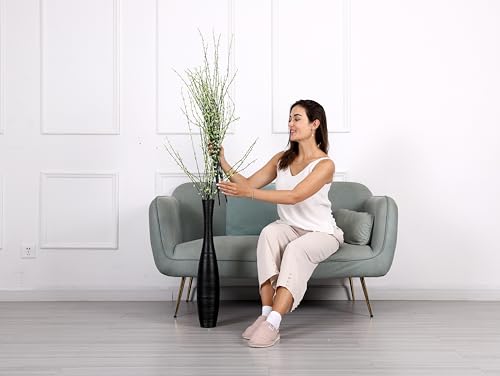 Leewadee Decorative Tall Floor Vase for Living Room Decor, 26 inches, Black, Resin - color: Black, size: 26 inches