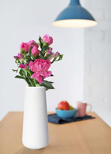 D'vine Dev 11 Inch Ceramic Flower Vase Textured Finishing, Minimalist Design for Kitchen, Bedroom, Living Room, Centerpieces, Office, Speckled Porcelain, VS-XH-G-2 - color: Speckled Porcelain, size: 11 Inch