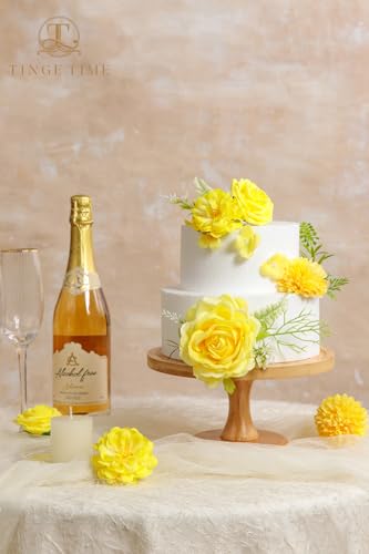 TINGE TIME Yellow Artificial Flowers Combo Box Set, Gradient Color Fake Flower Leaf with Stems for DIY Wedding Bouquets Table Centerpieces Baby Shower Home Party Floral Arrangements Decorations - color: Yellow