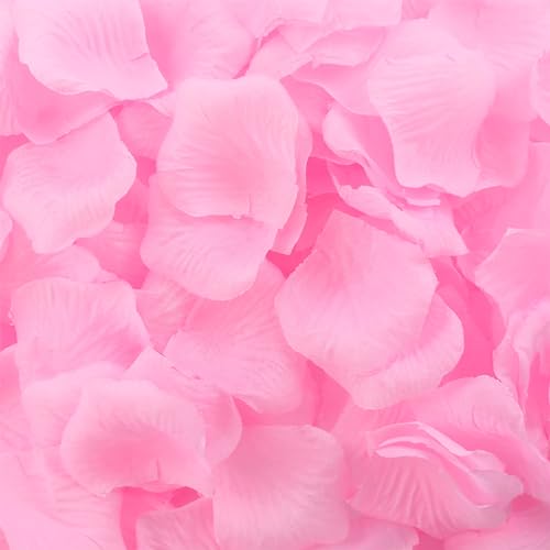 1000 Pcs Artificial Fake Rose Petals,Flower Petals for Romantic Night, Engagement, Party, Wedding, Event Flower Decorations, in Bulk(Pale Pink) - color: Pale Pink, size: 1000Pcs