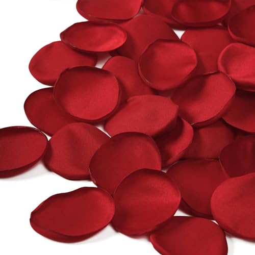 TINGE TIME 200pcs Silk Rose Petals Red Flower Petals for Wedding, Flower Girl Basket, Aisle Runner, Romantic Dinner Centerpieces, Proposal, Party Confetti - color: Red