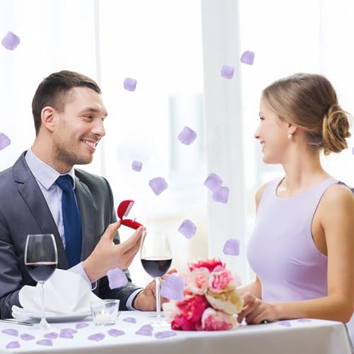 SITUMEIZI 3000PCS Artificial Silk Rose Petals Wedding Party Decoration Purple Rose Petals for Romantic Night for Her Set Flowers Petals Fake Rose Marriage Proposals Decor - color: Purple, size: 3000