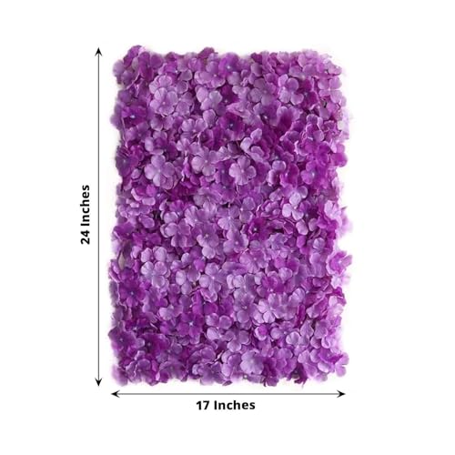 Efavormart 4 PCS Purple Silk Hydrangea Flower Mat Wall Wedding Event Decor for DIY Centerpiece Arrangement Party Decorations - color: Purple