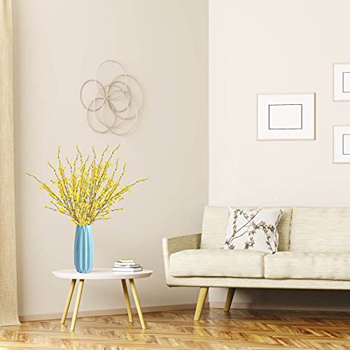 Artificial Forsythia Flowers,6Pcs 39.4 inch Artificial Forsythia Blossom Jasmine Stems Fake Silk Forsythia Branches for Flower Arrangement Wedding Home Office Decoration (6PCS) - size: 6PCS