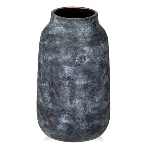 Briful Ceramic Flowers Vase Home Decor, Kitchen Dining Farmhouse Table Vases, Rustic Vintage Living Room Bathroom Bedroom Decorations for Office Coffee Desk Fireplace Shelf Mantel (11” Tall) - color: Lightslategray, size: 11 Inch