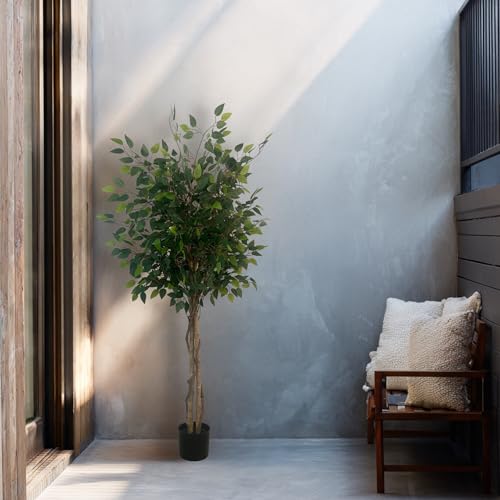 XBrand 63-Inch Artificial Ficus Tree - color: Ficus Tree, size: 5in