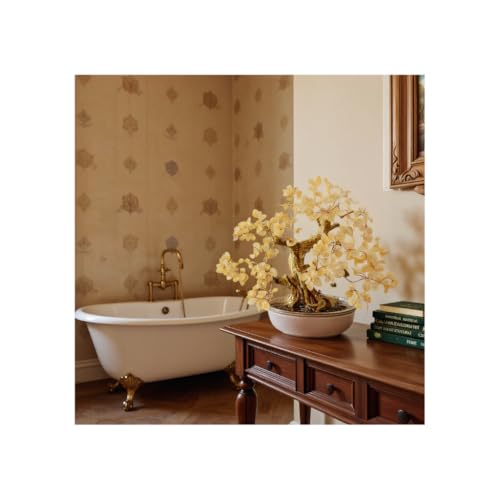 Feng Shui Crystal Money Tree of Life, Artificial Plants Made in uv Resin,Bonsai Tree.Diamond Art Tree of Life,Home Decor,Art Supplies. Gfit for Women,Man.(Yellow Treasure Tree) - color: Yellow Treasure Tree