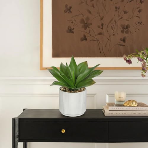 Hollyone Artificial Agave Plants Fake Succulent Agave Plant Potted in White Pot Succulents Aloe Plant for Desk Modern Office Living Room Table Shelf Home Indoor Outdoor Decor - color: Style 3