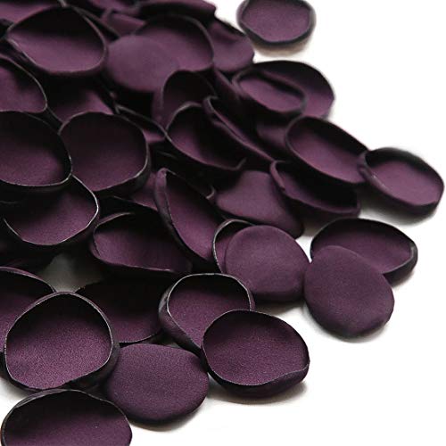Floroom 300pcs Rose Petals Plum Faux Silk Flower Petals for Wedding Flower Girl Basket Aisle Scatter Dinner Table Centerpieces Party Confetti Bridal Shower Romantic Night Decoration - color: Plum, size: 300pcs