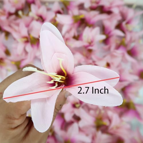 20 Pcs Artificial Lily Flower Head, Light Purple | Fake Flowers Heads, Simulation Small Lily, DIY Handmade, Wedding Photography Party Home Decoration - color: Light Purple
