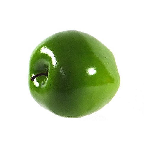 Vasefill 6-Pack Artificial Green Oval Apple Plastic Apples Fruit Six Pieces Fake Manzana - color: Apple (Green Oval)