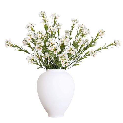 Melorca&Guilla Artificial Flowers for Decoration, 3Pcs 32inch White Wintersweet Fake Flowers,Faux Flowers for Vase,Wedding Party Kitchen Home Decorations (3, Spring Flowers) - color: Spring Flowers