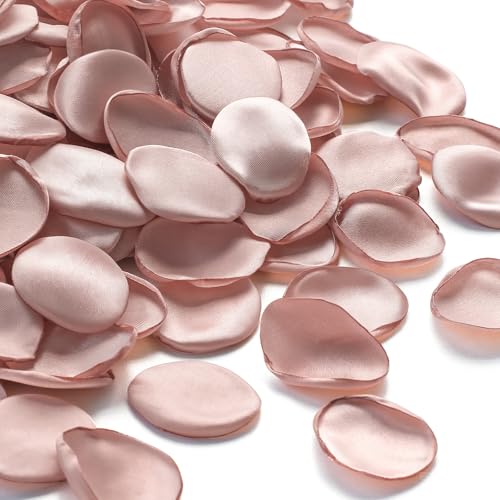 Floroom 300pcs Rose Petals Dusty Rose Faux Silk Flower Petals for Wedding Flower Girl Basket Aisle Scatter Dinner Table Centerpieces Party Confetti Bridal Shower Romantic Night Decoration - color: Dusty Rose, size: 300pcs