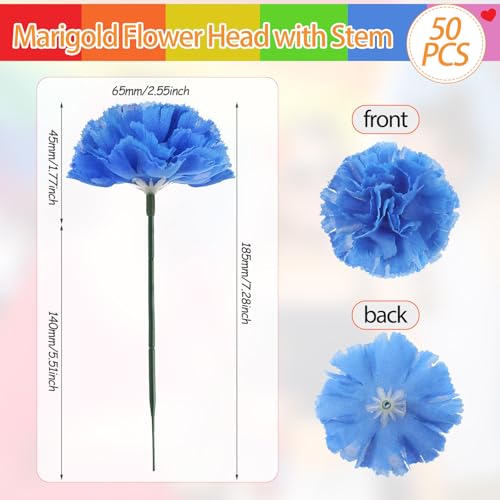 Syhood 50 Pcs Pride Rainbow Flower Bulk Gay Day Decoration Mexican Marigold Flowers Decoration Rainbow Lesbian Party Favors Tropical Pride LGBT Accessories Lais Hawaiian Luau Party Decorations - color: Gay Pride Color