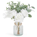 Mkono Fake Flowers in Vase, Artificial Flowers Centerpieces Coffee Table Decor Faux Flowers Arrangement for Home Decor Indoor Floral Bouquet for Bathroom Dining Kitchen