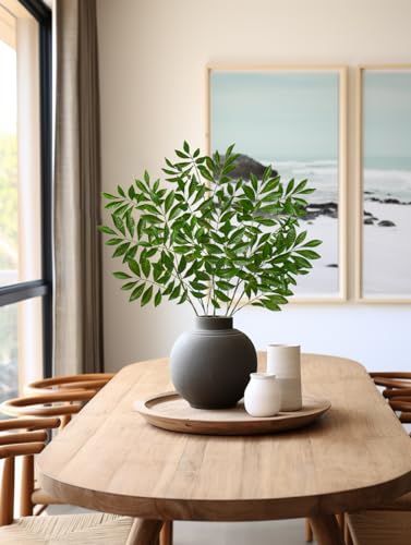 Hollyone 3PCS Artificial Greenery Stems Faux Branches for Vase 37.4 Inch Tall Fake Chestnut Leaves Branches Plants Leaf Bushes for Floral Arrangement Vase Bouquets Party Wedding Wall Home Decor Green - color: Chestnut - Green