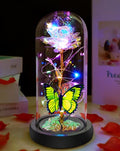 Fvawe Mothers Day Rose Flower Gifts for Mom, Birthday Gifts for Women, Galaxy Crystal Light Up Rose Flowers in A Glass Dome, Mother Day Presents Wife Grandma Sister Her Mom from Daughter Butterfly - color: A-gold