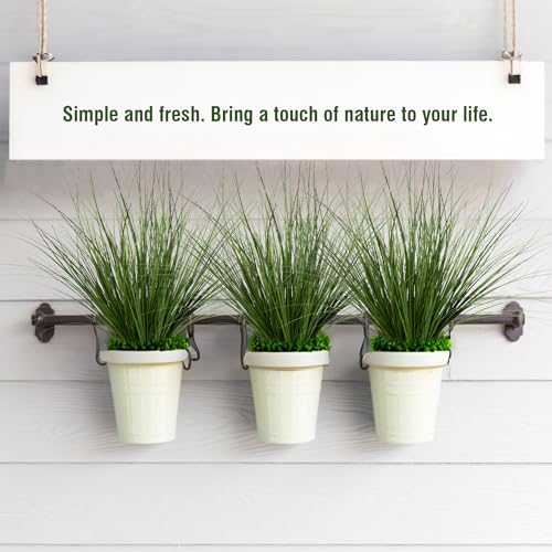 8PCS 17.3" Fake Plants Artificial Wheat Grass Greenery Plastic Plants Fake Grass Artificial Plants for Outdoor Decor Artificial Flower with Greenery Stems for Indoor Home Decoration - size: Short-8PCS