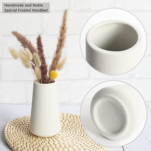 YANLING 6 Pack White Ceramic Vases for Home Decor, 6 Inch Modern Vases for Centerpieces Pampas Grass Table Vase, Boho Vases for Flowers Decor - color: Style a