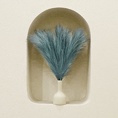 6 PCS Faux Pampas Grass Arrangement - 18"/45cm Artificial Fluffy Pompous Grass Stems for Boho Chic Home and Wedding Decor (Dust Blue) - color: B3- Dust Blue