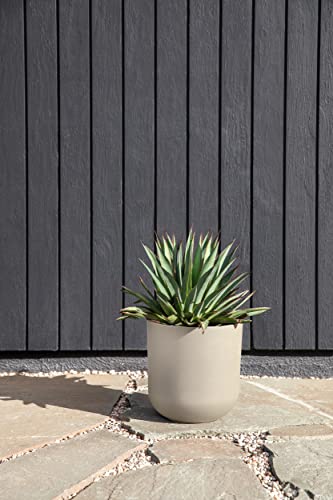 Veradek Mason Series Lima Planter - Round Planter for Indoor or Outdoor Porch/Garden | Made from Plastic-Stone Composite with Drainage Holes | Modern Décor for Succulents, Flowers, Small Plants - color: Sand, size: 10 inches