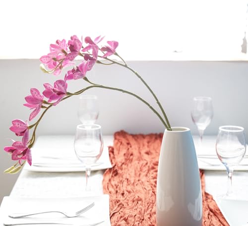 IPOPU 5 Pcs Pink Artificial Orchid Flowers 30.3” Latex Fake Orchid with Long Stem for Tall Vase Wedding and Engagement Centerpiece Arrangement Living Room Home Decor(Hot Pink) - color: Hot Pink