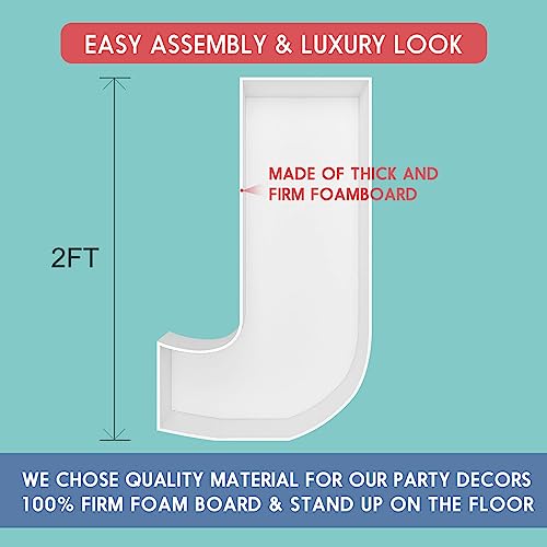 2FT Letter J Mosaic Balloon Frame Letter DIY Fillable Letters Kit for Birthday Party Wedding Backdrop Decor - color: Letter J, size: 2FT