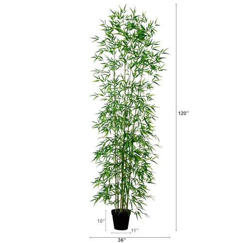 Nearly Natural 10ft. Artificial Green Bamboo Tree - size: 10ft