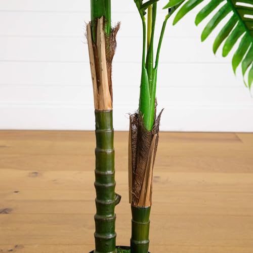 Nearly Natural 4ft UV Resistant Artificial Double Robellini Palm Tree - Indoor/Outdoor