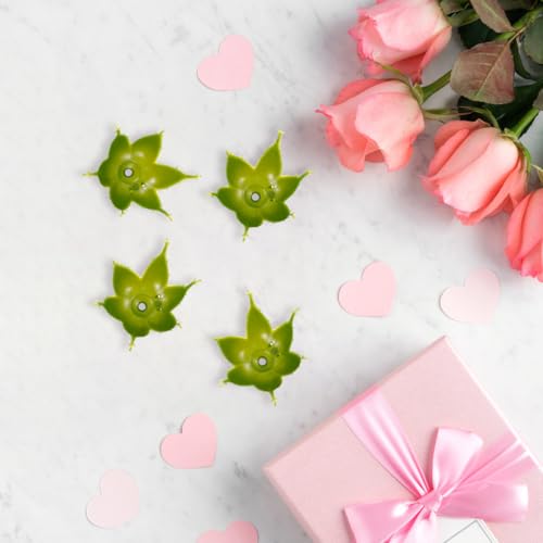TEHAUX 100pcs Plastic Rose Calyxes 2.2 x 1.4 inch Green Flower Sepals for DIY Artificial Flower Stems Floral Craft Receptacle Bases for Home and Shop Decorations