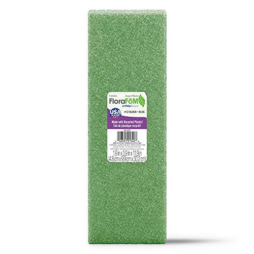 FloraCraft FloraFōM Block 1.9 Inch x 3.9 Inch x 11.9 Inch Green - size: 1.9" x 3.9" x 11.9"