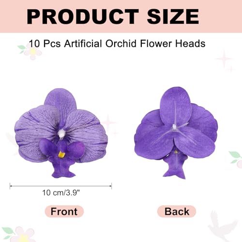 uxcell 10 Pcs Artificial Orchid Flower Heads, Fake Butterfly Orchid Heads Bulk Artificial Flowers for DIY Wedding Bouquets Centerpieces Party Home Decorations, Dark Purple - color: Dark Purple