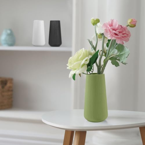 Saga Green Ceramic Vase, GUKJOB Small Cute Flower Vase for Pampas Grass, Home, Living Room, Dining Table, Farmhouse, Office Decor, Bedroom, Table, and Kitchen Shelf (Saga Green) - color: Saga Green