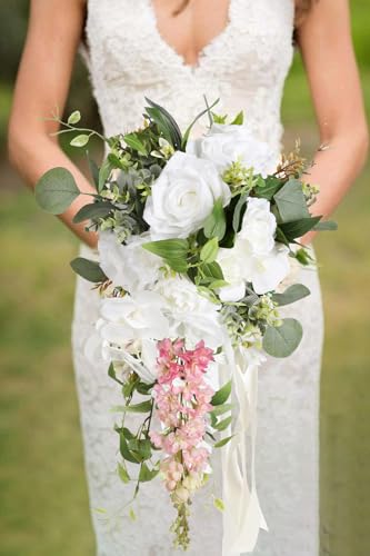 Pink Silk Delphinium Flowers Combo Clematis Greenery 8pcs Long Stem Pink Fake Larkspur Flowers Floral Arrangements for Tall Vase Table Party Home Decor - color: Pink